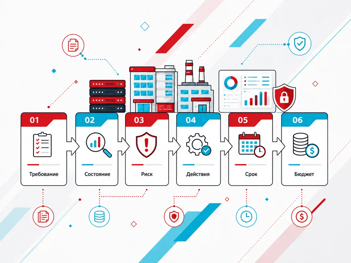 Road Map: требование, текущее состояние, риск, действия, срок и бюджет